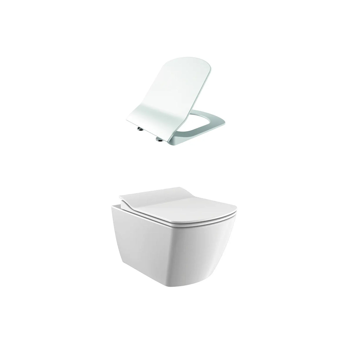 Creavit Elegant Rim-Off Kanalsız Asma Klozet Beyaz EG321-00CB00E-0000 + Creavit Elegant Thermoplast Yavaş Kapanan Beyaz Klozet Kapağı KC1103.03.0000E - Banyovit