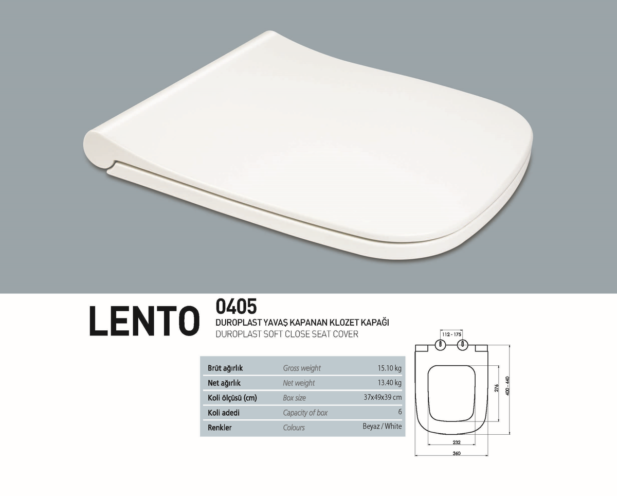 Nkp Lento Droplast Yavaş Kapanan Klozet Kapağı 0405 - Banyovit