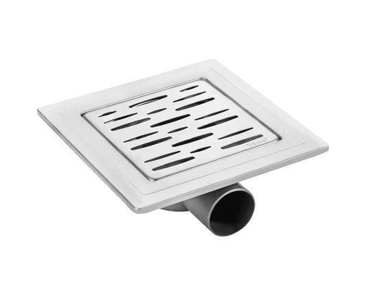 Sukar Tesisat Süzgeci 20x20 cm Çelik Çerçeveli Rain Izgaralı Yandan Çıkışlı
