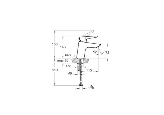Artema Vitra Solid S Lavabo Bataryası Armatürü A42440
