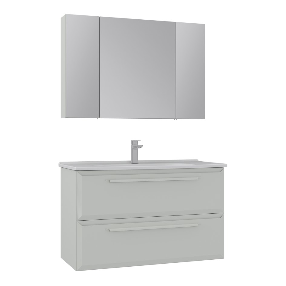 Orka Nuvola 100 cm Banyo Dolabı Takımı | Parlak Kaşmir