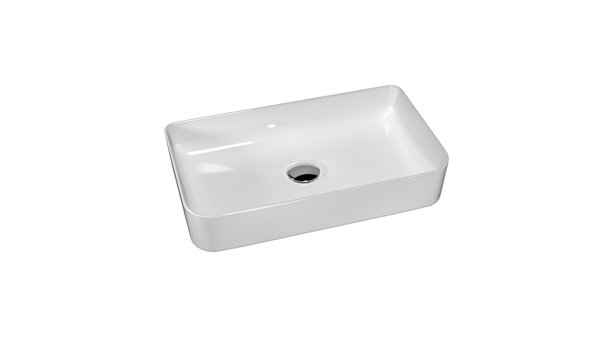 Quarter Bath Rapid Line Tezgah Üstü Çanak Lavabo Batarya Delikli Beyaz 38x60 cm 70RL23061