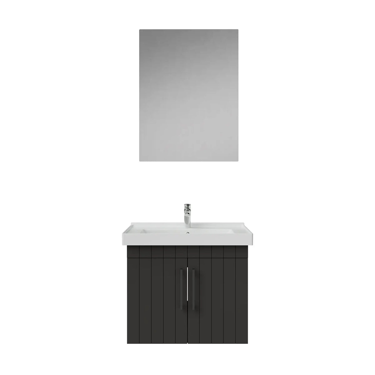Creavit D20 Lake Çizgili Kapaklı Banyo Dolabı | 65-80-100 cm | Yuvarlak / Kare / Dolaplı Ayna Seçenekli
