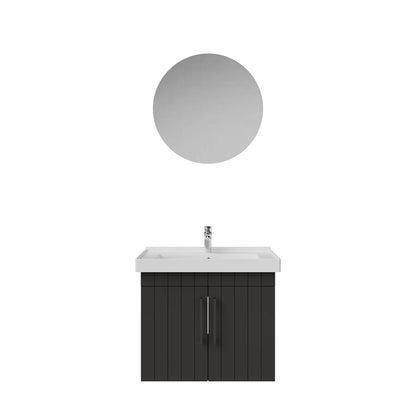 Creavit D20 Lake Çizgili Kapaklı Banyo Dolabı | 65-80-100 cm | Yuvarlak / Kare / Dolaplı Ayna Seçenekli