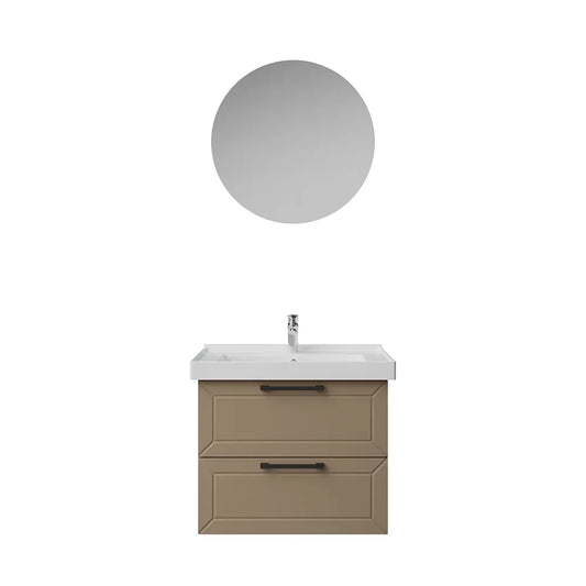 Creavit D20 Lake Çekmeceli Banyo Dolabı | 65-80-100 cm | Yuvarlak / Kare / Dolaplı Ayna Seçenekli - DAFNE - 65 CM - YUVARLAK