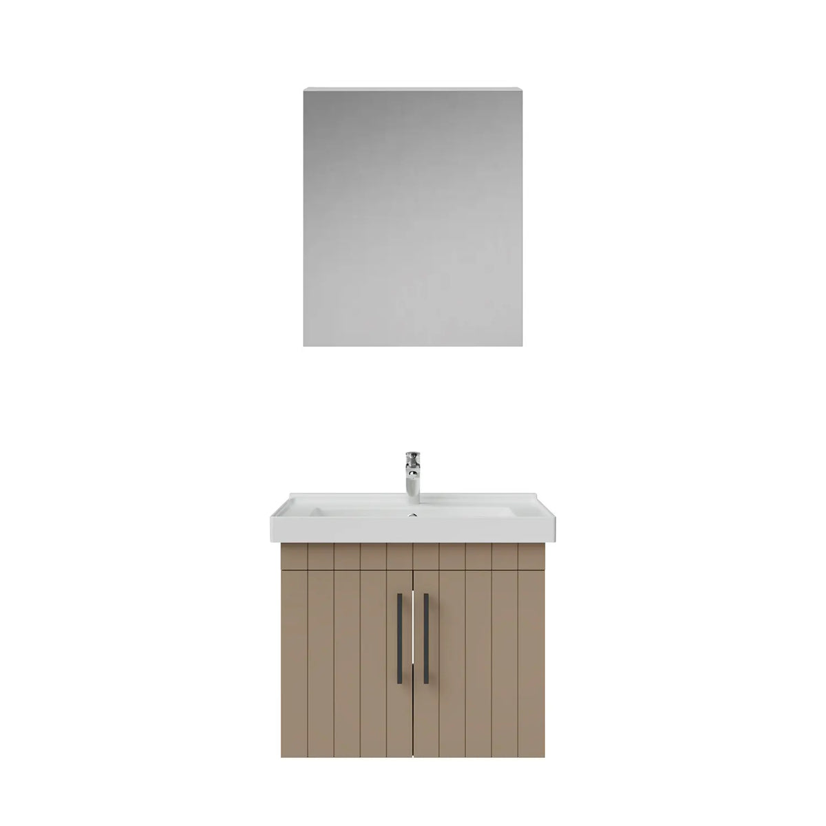 Creavit D20 Lake Çizgili Kapaklı Banyo Dolabı | 65-80-100 cm | Yuvarlak / Kare / Dolaplı Ayna Seçenekli