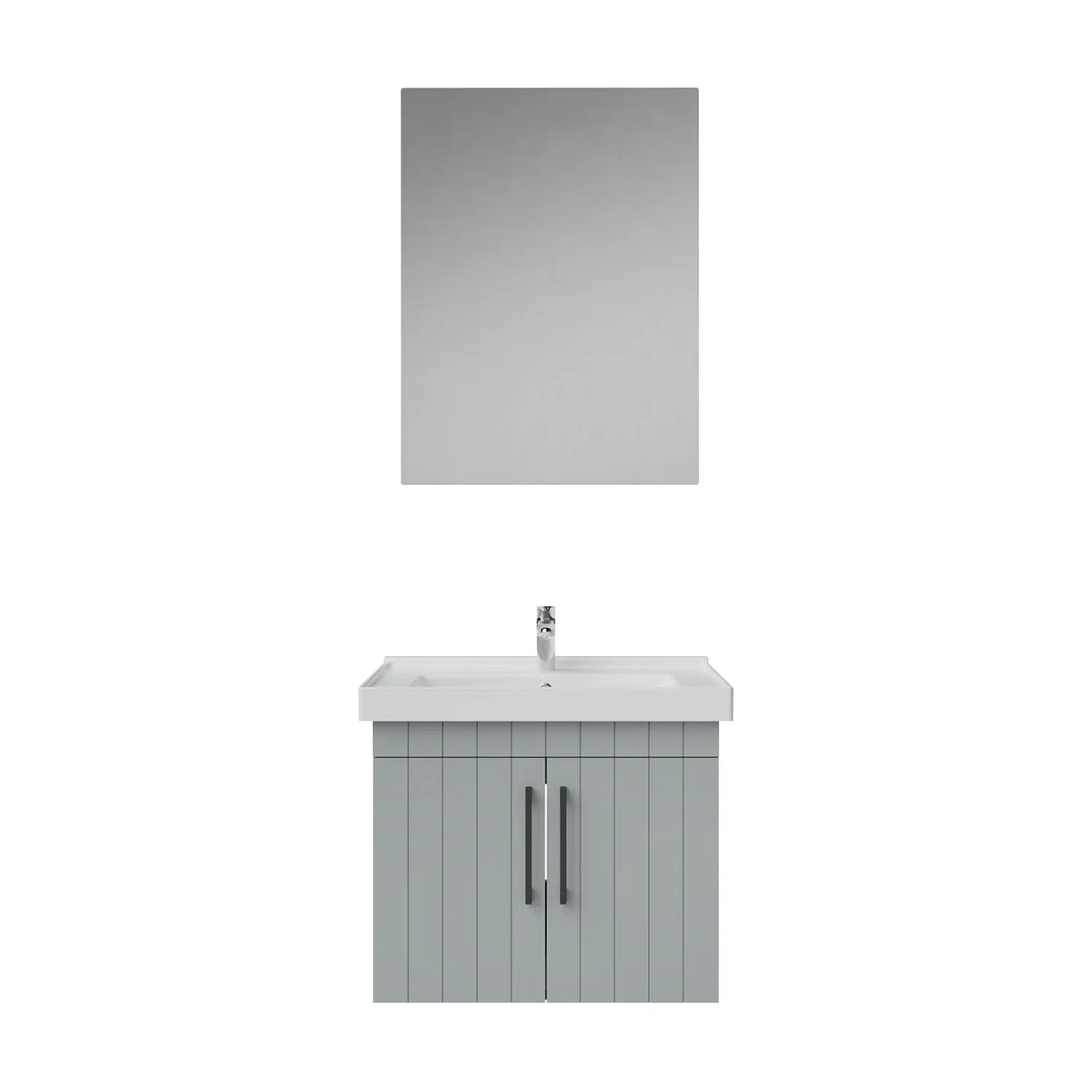 Creavit D20 Lake Çizgili Kapaklı Banyo Dolabı | 65-80-100 cm | Yuvarlak / Kare / Dolaplı Ayna Seçenekli