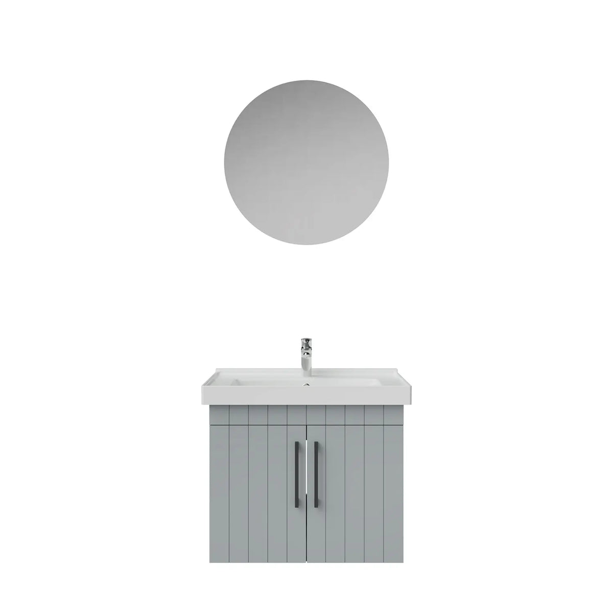 Creavit D20 Lake Çizgili Kapaklı Banyo Dolabı | 65-80-100 cm | Yuvarlak / Kare / Dolaplı Ayna Seçenekli
