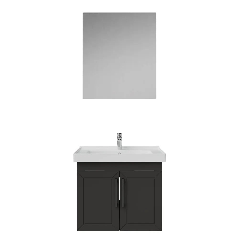 Creavit D20 Lake Desenli Kapaklı Banyo Dolabı | 65-80-100 cm | Yuvarlak / Kare / Dolaplı Ayna Seçenekli
