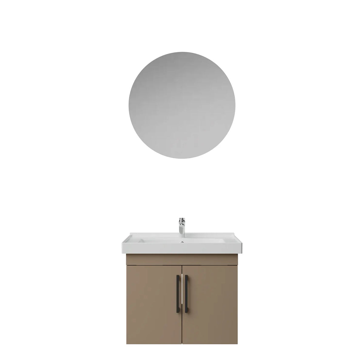 Creavit D20 Melamin Kapaklı Banyo Dolabı | 65-80-100 cm | Yuvarlak / Kare / Dolaplı Ayna Seçenekli - DAFNE - 65 CM - YUVARLAK
