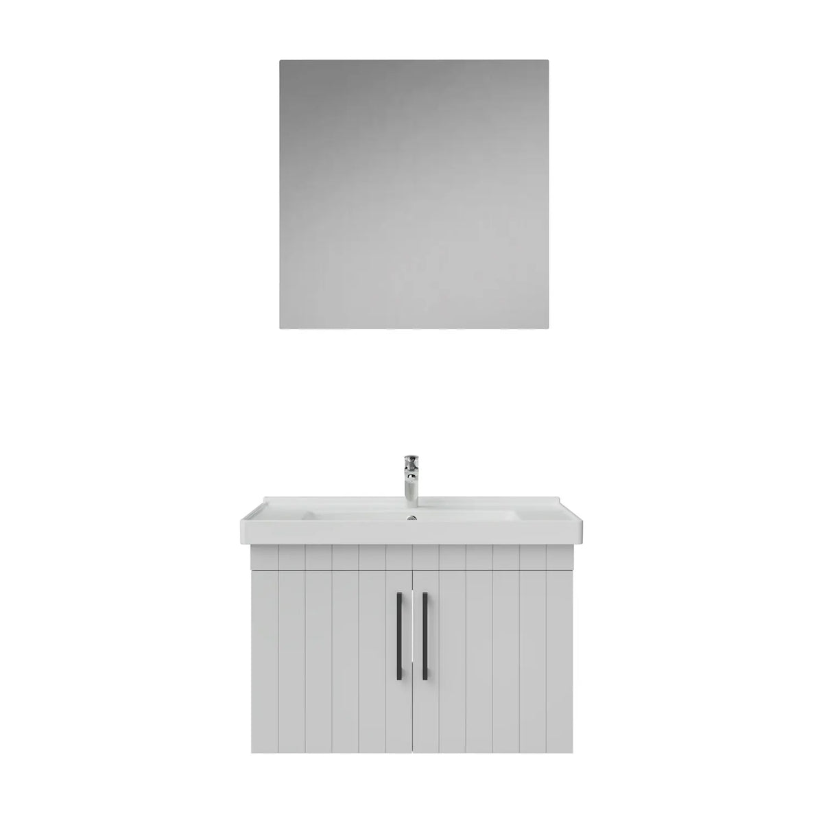 Creavit D20 Lake Çizgili Kapaklı Banyo Dolabı | 65-80-100 cm | Yuvarlak / Kare / Dolaplı Ayna Seçenekli
