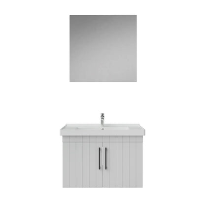 Creavit D20 Lake Çizgili Kapaklı Banyo Dolabı | 65-80-100 cm | Yuvarlak / Kare / Dolaplı Ayna Seçenekli