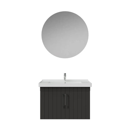 Creavit D20 Lake Çizgili Kapaklı Banyo Dolabı | 65-80-100 cm | Yuvarlak / Kare / Dolaplı Ayna Seçenekli