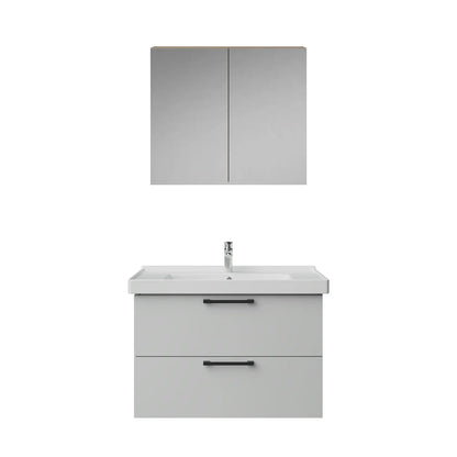 Creavit D20 Melamin Çekmeceli Banyo Dolabı | 65-80-100 cm | Yuvarlak / Kare / Dolaplı Ayna Seçenekli - BEYAZ - 80 CM - AYNALI DOLAP