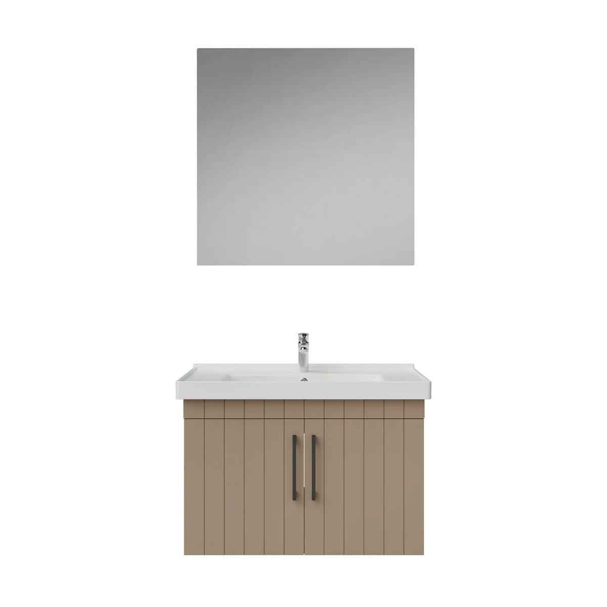 Creavit D20 Lake Çizgili Kapaklı Banyo Dolabı | 65-80-100 cm | Yuvarlak / Kare / Dolaplı Ayna Seçenekli