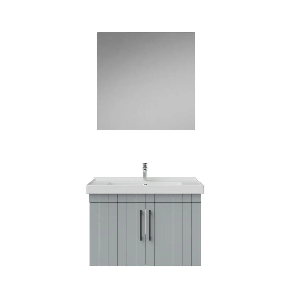 Creavit D20 Lake Çizgili Kapaklı Banyo Dolabı | 65-80-100 cm | Yuvarlak / Kare / Dolaplı Ayna Seçenekli