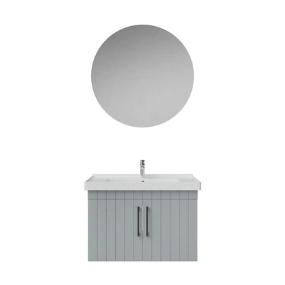 Creavit D20 Lake Çizgili Kapaklı Banyo Dolabı | 65-80-100 cm | Yuvarlak / Kare / Dolaplı Ayna Seçenekli