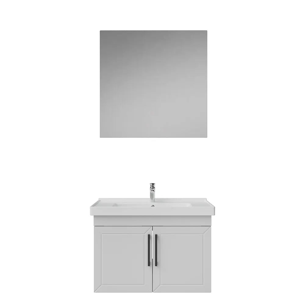 Creavit D20 Lake Desenli Kapaklı Banyo Dolabı | 65-80-100 cm | Yuvarlak / Kare / Dolaplı Ayna Seçenekli