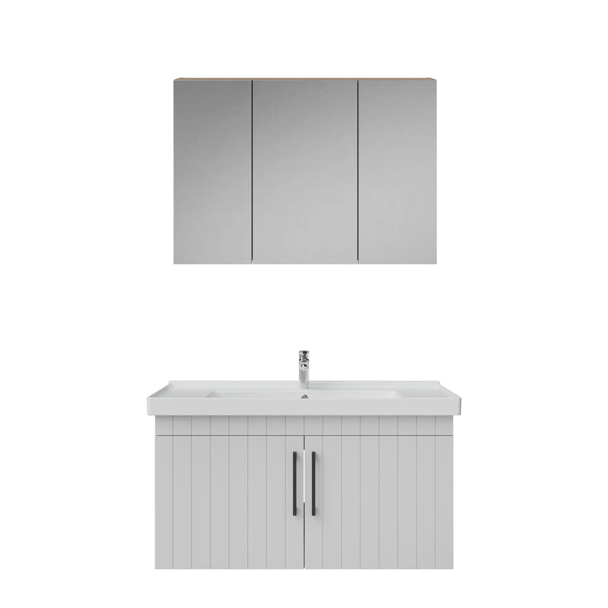 Creavit D20 Lake Çizgili Kapaklı Banyo Dolabı | 65-80-100 cm | Yuvarlak / Kare / Dolaplı Ayna Seçenekli