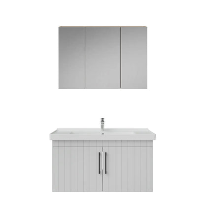 Creavit D20 Lake Çizgili Kapaklı Banyo Dolabı | 65-80-100 cm | Yuvarlak / Kare / Dolaplı Ayna Seçenekli