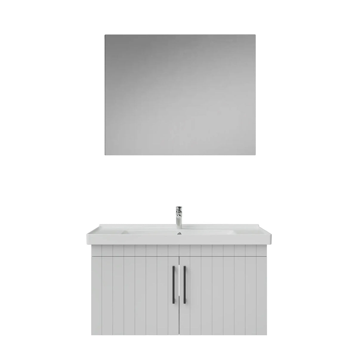 Creavit D20 Lake Çizgili Kapaklı Banyo Dolabı | 65-80-100 cm | Yuvarlak / Kare / Dolaplı Ayna Seçenekli