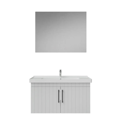 Creavit D20 Lake Çizgili Kapaklı Banyo Dolabı | 65-80-100 cm | Yuvarlak / Kare / Dolaplı Ayna Seçenekli