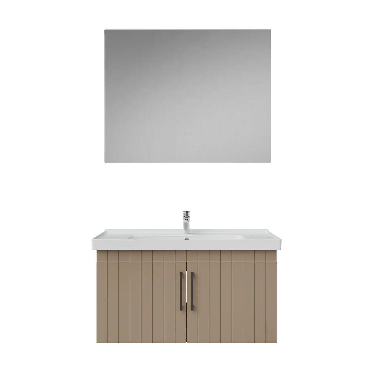 Creavit D20 Lake Çizgili Kapaklı Banyo Dolabı | 65-80-100 cm | Yuvarlak / Kare / Dolaplı Ayna Seçenekli