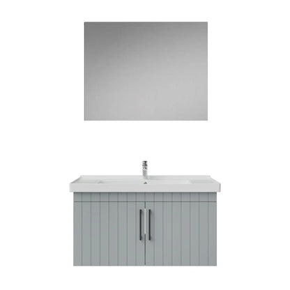 Creavit D20 Lake Çizgili Kapaklı Banyo Dolabı | 65-80-100 cm | Yuvarlak / Kare / Dolaplı Ayna Seçenekli