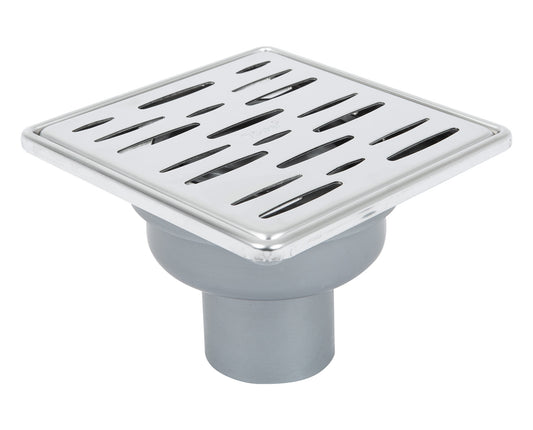 Sukar Tesisat Süzgeci 15x15 cm Paslanmaz Çelik Çerçeveli Rain Izgaralı Alttan Çıkışlı