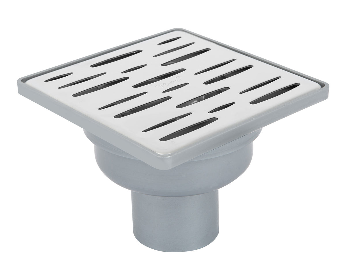Sukar Tesisat Süzgeci 15x15 cm Plastik Çerçeveli Rain Izgaralı Alttan Çıkışlı
