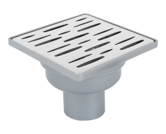 Sukar Tesisat Süzgeci 15x15 cm Plastik Çerçeveli Rain Izgaralı Alttan Çıkışlı