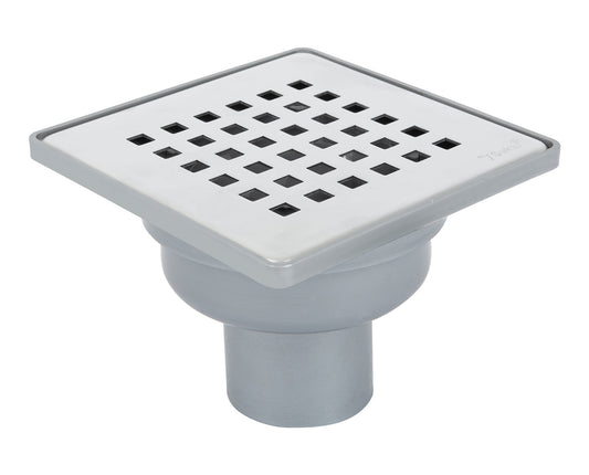 Sukar Tesisat Süzgeci 15x15 cm Plastik Çerçeveli Kare Izgaralı Alttan Çıkışlı
