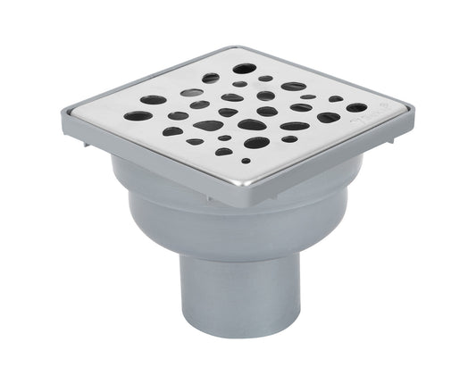 Sukar Tesisat Süzgeci 10x10 cm Plastik Çerçeveli Çakıl Taşı Izgaralı Alttan Çıkışlı