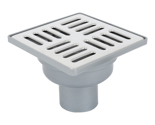 Sukar Tesisat Süzgeci 15x15 cm Plastik Çerçeveli Çizgili Izgaralı Alttan Çıkışlı
