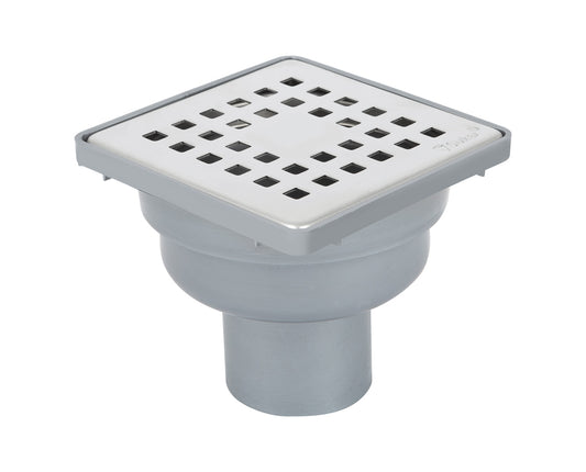 Sukar Tesisat Süzgeci 10x10 cm Plastik Çerçeveli Kare Izgaralı Alttan Çıkışlı