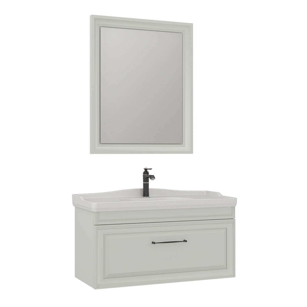 Orka Design 105 cm Banyo Dolabı Takımı | Mat Kaşmir