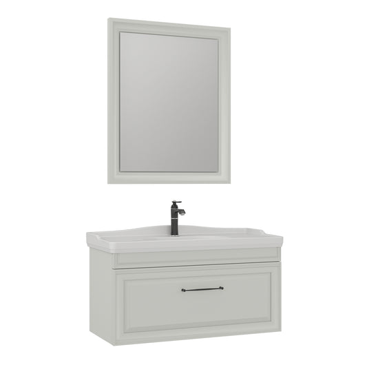 Orka Design 105 cm Banyo Dolabı Takımı | Mat Kaşmir