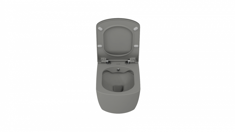 Creavit Elegant Rim-Off Kanalsız Asma Klozet Cool Grey EG321-00CG00E-0000 + Creavit Elegant Droplast Yavaş Kapanan Kapağı Klozet Kapağı Cool Grey KC1103.01.2100E