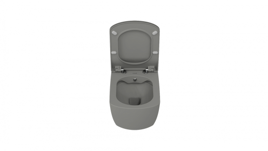 Creavit Elegant Rim-Off Kanalsız Asma Klozet Cool Grey EG321-00CG00E-0000 + Creavit Elegant Droplast Yavaş Kapanan Kapağı Klozet Kapağı Cool Grey KC1103.01.2100E
