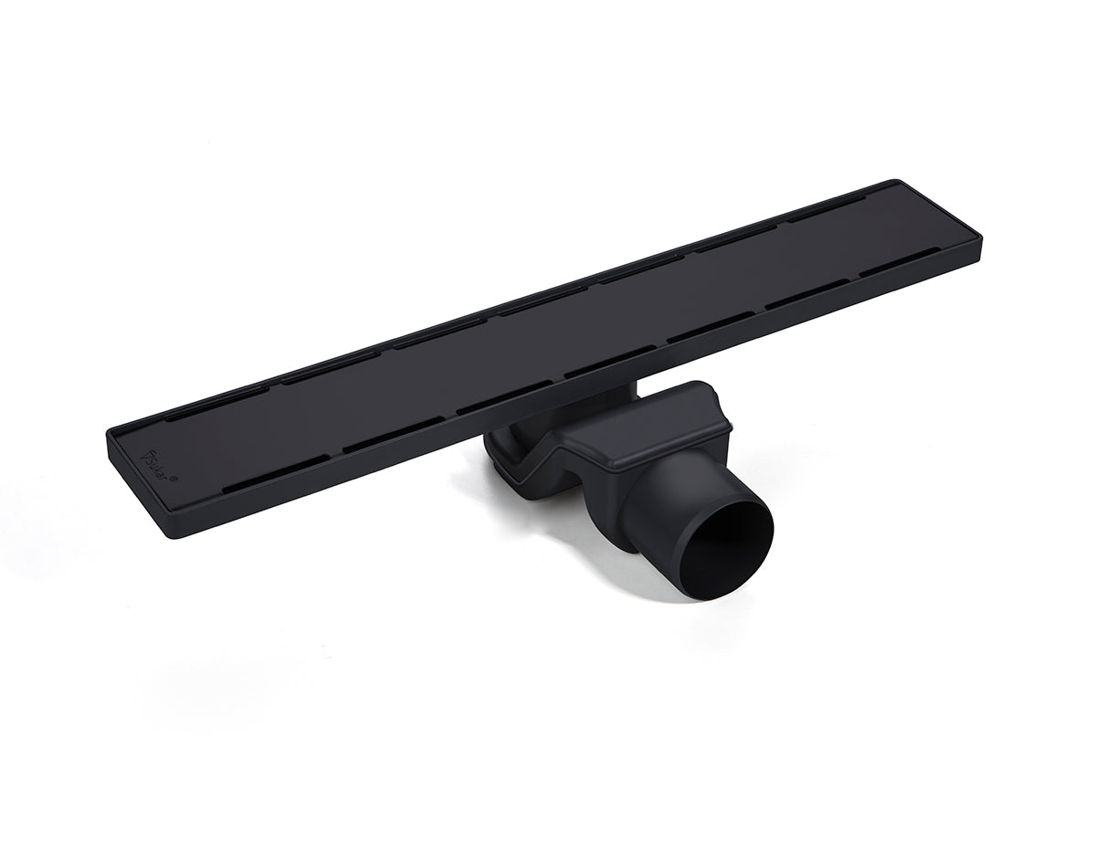 Sukar Line/4E Black Plain Izgaralı Lineer Duş Kanalı Paslanmaz Çelik Izgaralı Plastik Kasalı Yalıtım Eteksiz