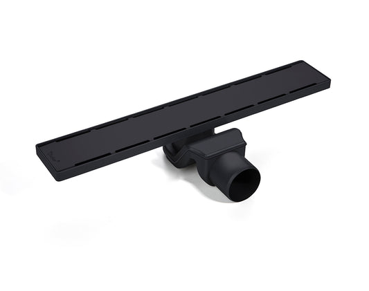 Sukar Line/4E Black Plain Izgaralı Lineer Duş Kanalı Paslanmaz Çelik Izgaralı Plastik Kasalı Yalıtım Eteksiz