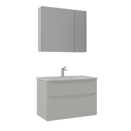 Orka Messina 85 cm Banyo Dolabı Takımı | Ayna Dolaplı | Mat Kaşmir