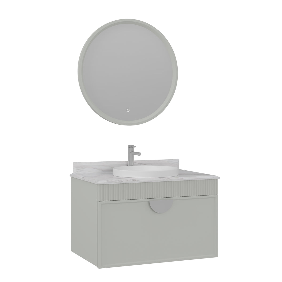 Orka Molino 80 cm Asma Banyo Dolabı Takımı | Mat Kaşmir