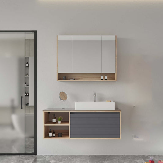 Orka Prato 120 cm Banyo Dolabı Takımı | Legnano Antrasit
