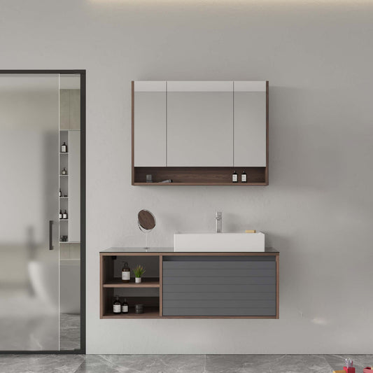 Orka Prato 120 cm Banyo Dolabı Takımı | Navaro Antrasit