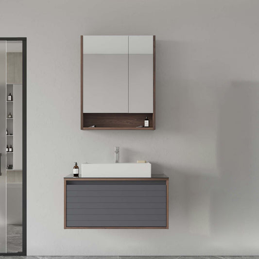 Orka Prato 80 cm Banyo Dolabı Takımı | Navaro Antrasit