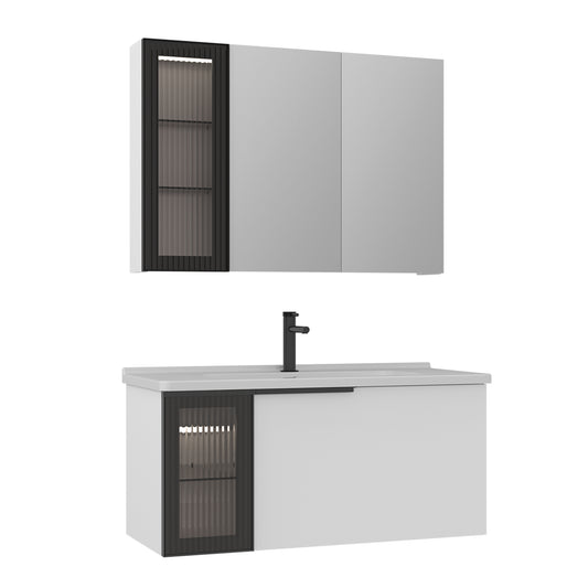 Orka Pure 100 cm Banyo Dolabı Takımı | Mat Beyaz