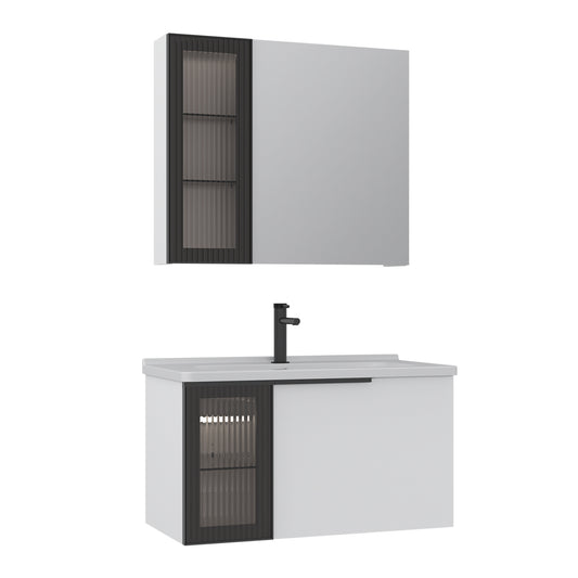 Orka Pure 80 cm Banyo Dolabı Takımı | Mat Beyaz