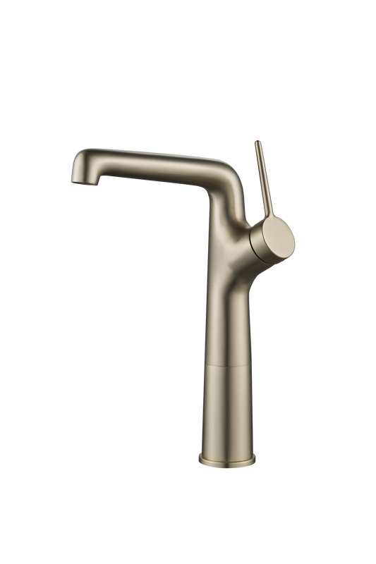Creavit Flow Brush Altın Uzun Set Üstü Lavabo Armatürü Bataryası FL6500BG