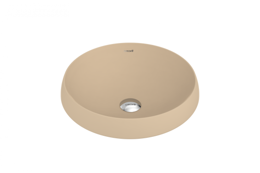 Creavit Deep 45 cm Set Üstü Tezgah Üstü Yuvarlak Lavabo Cappucino DE045-00CM00E-0000 - Banyovit